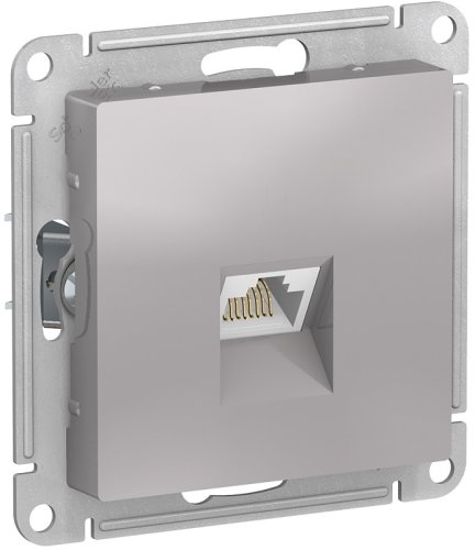 Розетка компьютерная без рамки Systeme Electric AtlasDesign 1-м. RJ45 5e алюминий фото Розетка компьютерная без рамки Systeme Electric AtlasDesign 1-м. RJ45 5e алюминий картинка